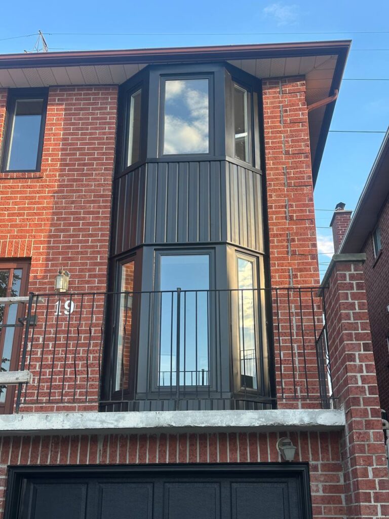 verko casement windows bay upper floor installation in etobicoke, toronto